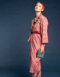 Peignoir Long - Dotty Bright Coral
