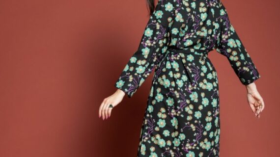Peignoir Long - Blossom Black