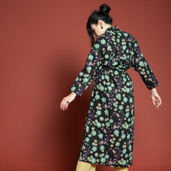 Peignoir Long - Blossom Black