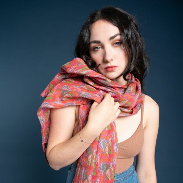 Étole Voile - Dotty Bright Coral