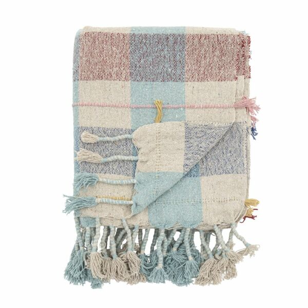 Plaid Mille, Bleu, Coton recyclé