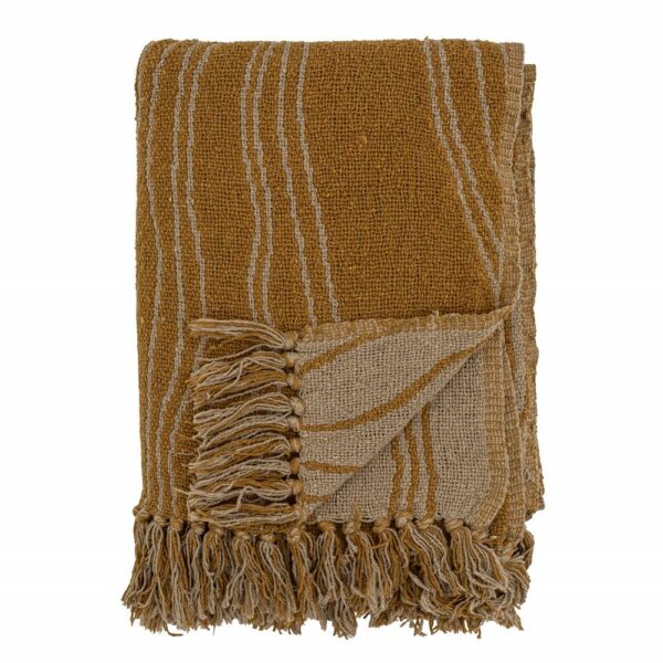 Plaid Ginna, Marron, Coton recyclé