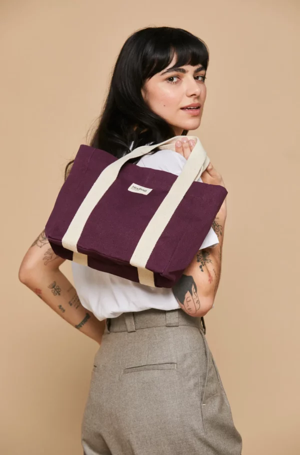Sac carré Louise Prune – Image 3