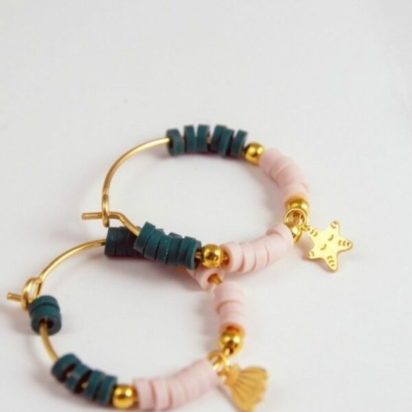 Big Créoles + perles Heishi