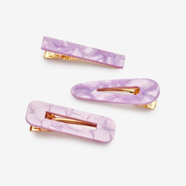 Lot de 3 barrettes Lucia lilas