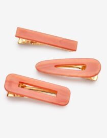Lot de 3 barrettes Lucia orange/pêche