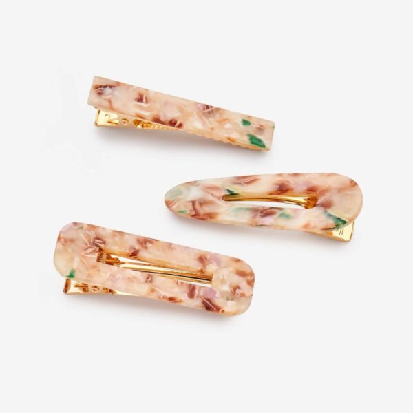 Lot de 3 barrettes Lucia blanches multicolores