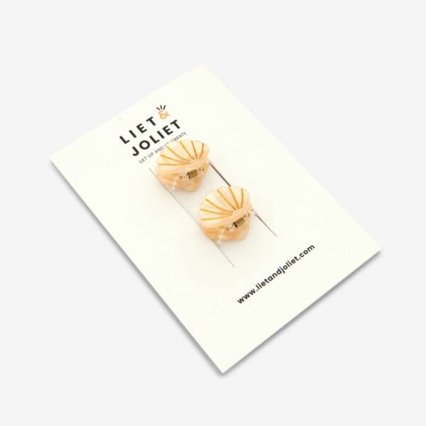 Pince à cheveux Shell mini blanc cassé