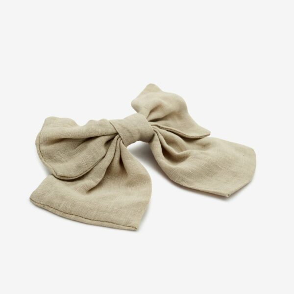 Pince à cheveux beige en lin Jasmine