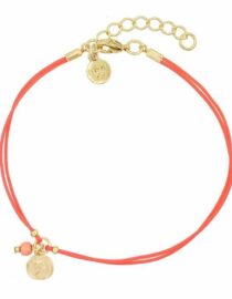 Bracelet de cheville Coin - Rouge corail Or