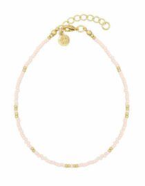 Bracelet de cheville à petites perles - Rose pale