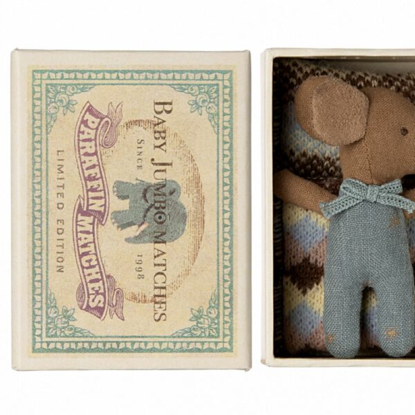 Les Miniatures - Souris bébé "Sleepy wakey" dans sa boîte - Bleu