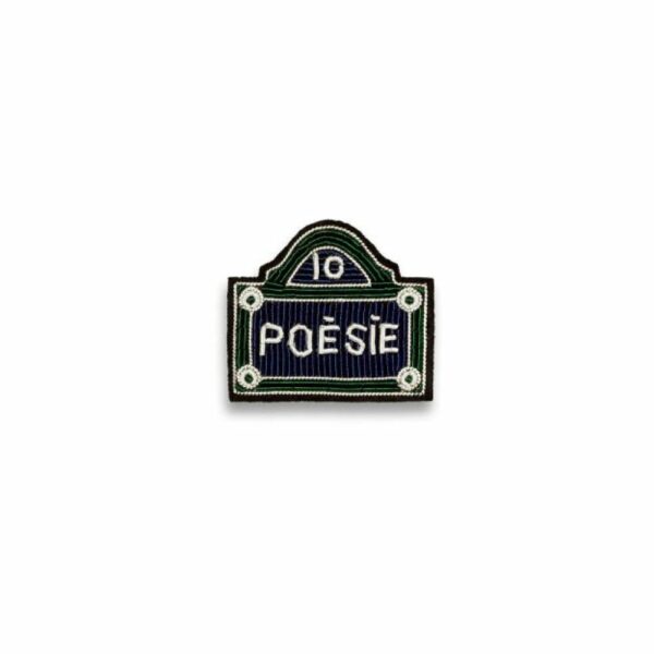 Broche Plaque de Rue –  brodée à la main