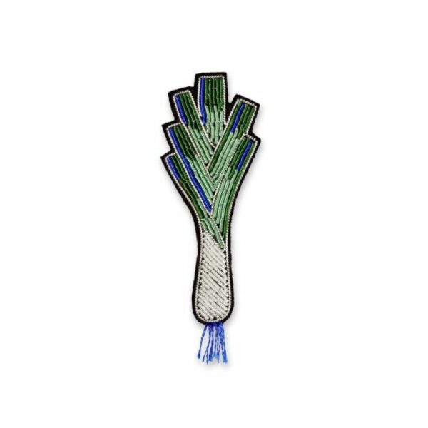 Broche Poireau –  brodée à la main