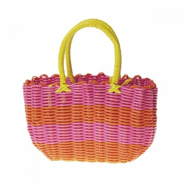 Panier tissé à rayures