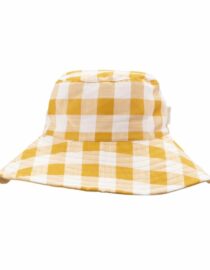 Chapeau Soleil Carreaux Rétro Ocre 3-6 ans