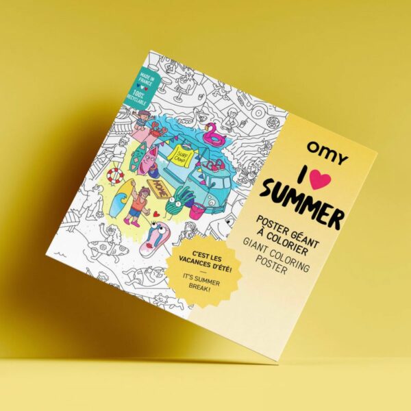 Poster à colorier - I love summer - 100x70