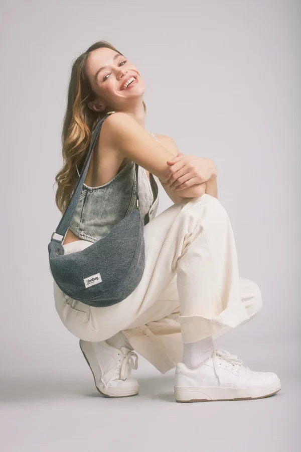Sac Banane Andréa Denim gris – Image 2
