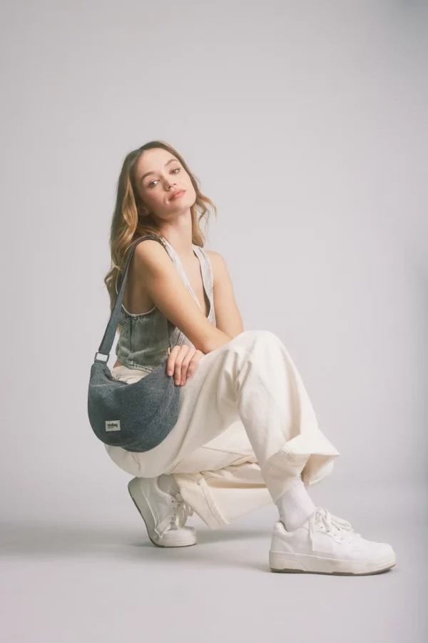 Sac Banane Andréa Denim gris – Image 3