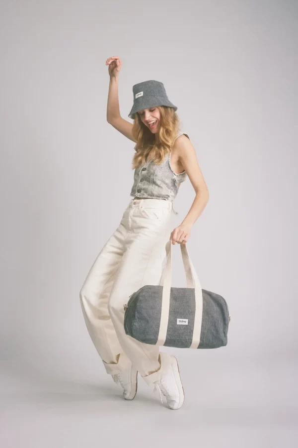 Sac bowling Charlie Denim gris – Image 3
