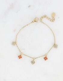 Bracelet - pampilles trèfles serties d'oxydes de zirconium