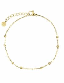 Bracelet avec petite chaîne et pois Or