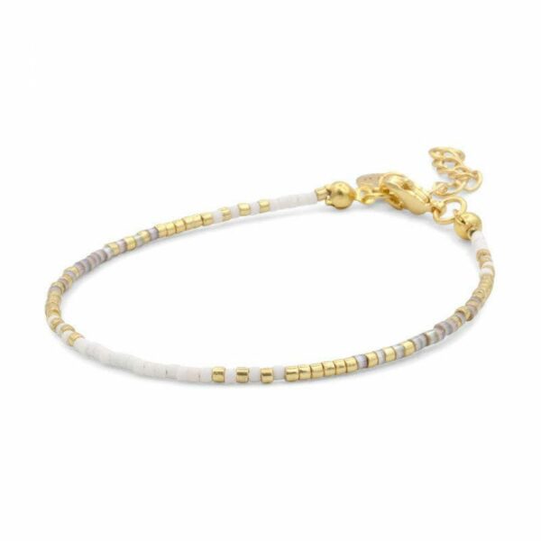 Bracelet délicat - Blanc et sable