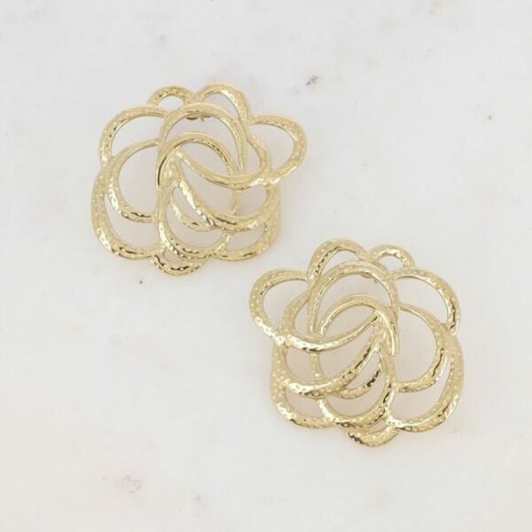 Boucles puces - rose ajourée