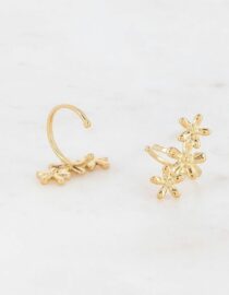 Earcuffs dorés 3 fleurs