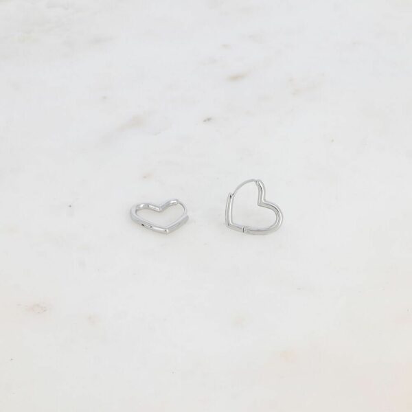 Créoles Zoé - petit anneau en coeur Argent