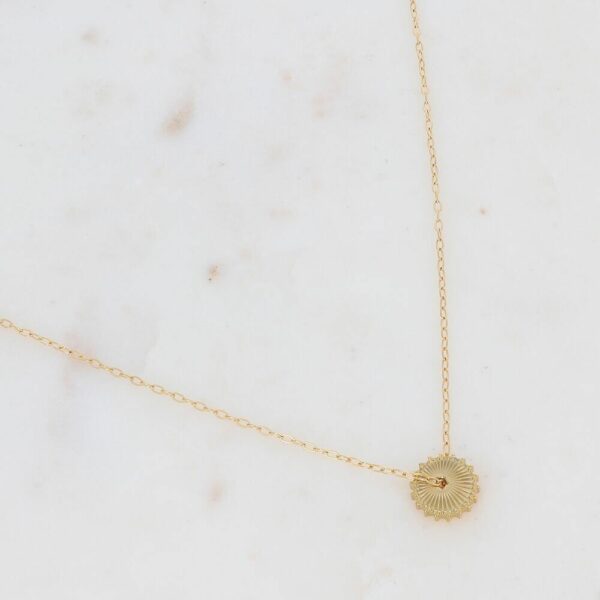 Collier Sini - pendentif soleil coulissant - Doré