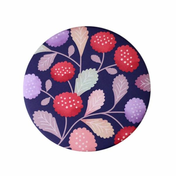 Miroir rond de poche motif Pompons