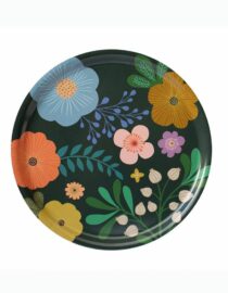 Plateau rond en bouleau motif Bloom