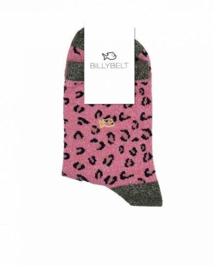Chaussettes Rose et kaki pailletées en coton peigné