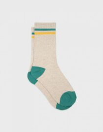 Chaussettes Retro - Beige en coton peigné