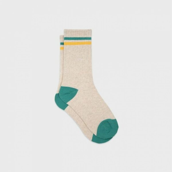 Chaussettes Retro - Beige en coton peigné