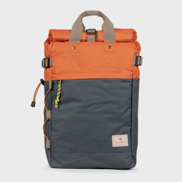 Sac à dos Roll-top - Orange et bleu grisé 100% polyester recyclé