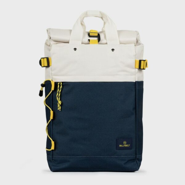 Sac à dos Roll-top - Ivoire et bleu marine 100% polyester recyclé