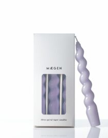 Bougies Lilas - coniques en spirale (Lot de 3)