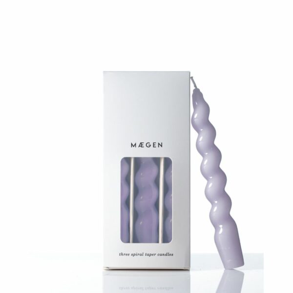 Bougies Lilas - coniques en spirale (Lot de 3)