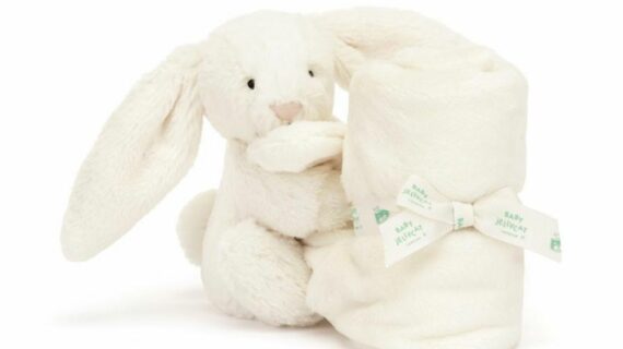 Doudou lapin crème timide