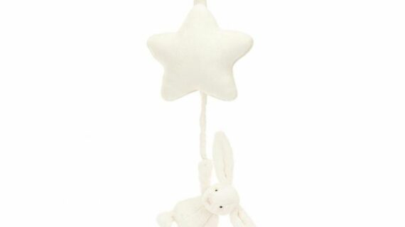Doudou musical lapin crème timide