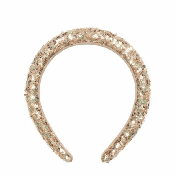Bandeau rembourré à paillettes dorées