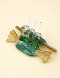 Mini pince à cheveux Papillote Verte