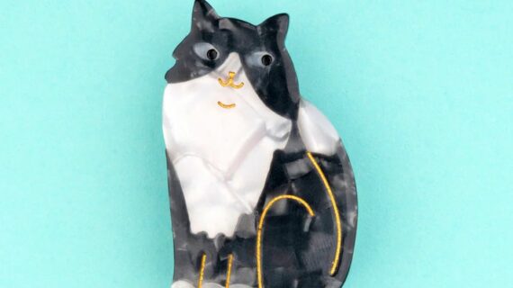 Barrette Chat Noir & Blanc