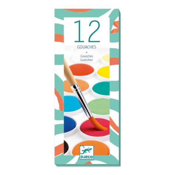 Les couleurs des grands 12 pastilles gouaches Classique