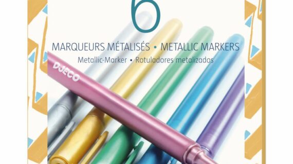 Les couleurs des grands 6 marqueurs métalliques