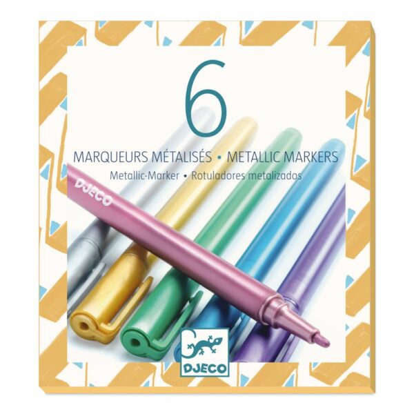 Les couleurs des grands 6 marqueurs métalliques