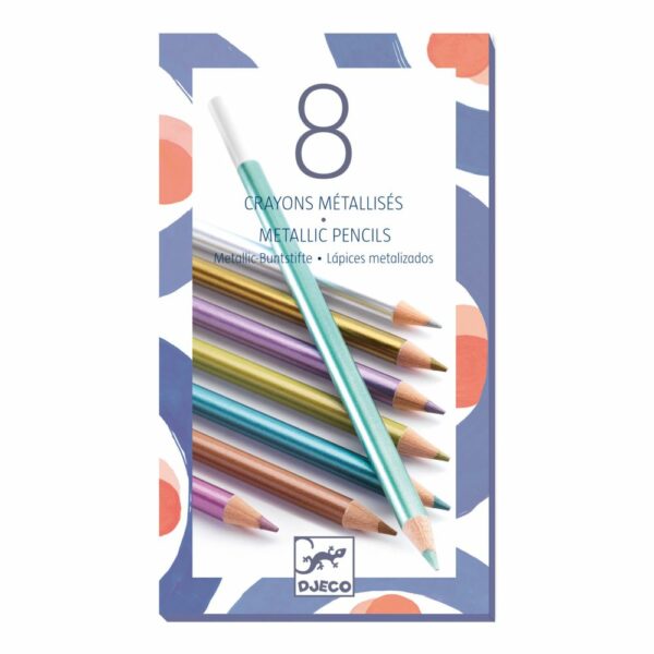 Les couleurs des grands 8 crayons metalliques