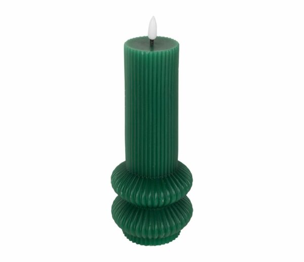 Bougie Led Pilier Vert D7.5h21
